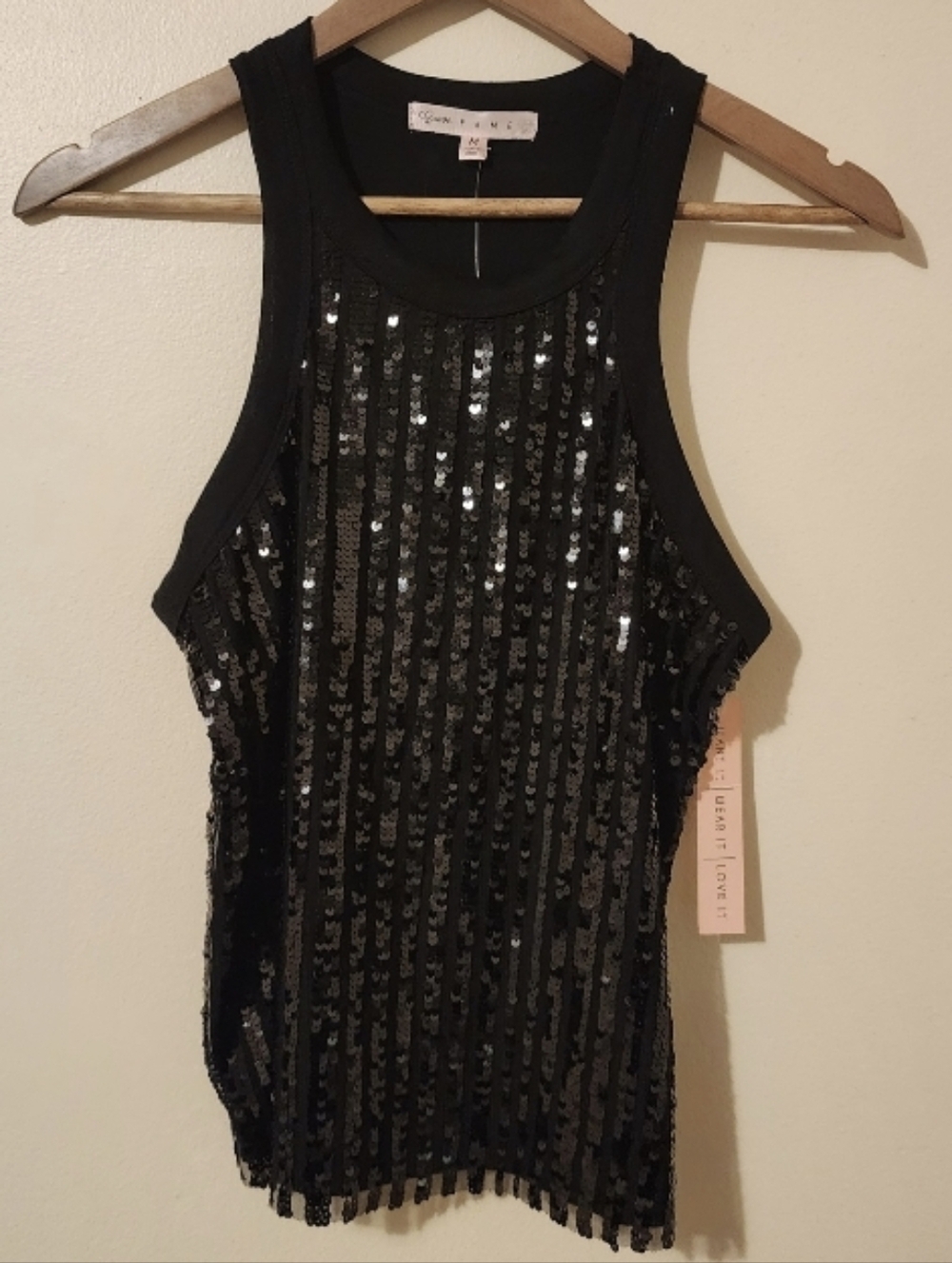 Black Sequin Racerback Tank